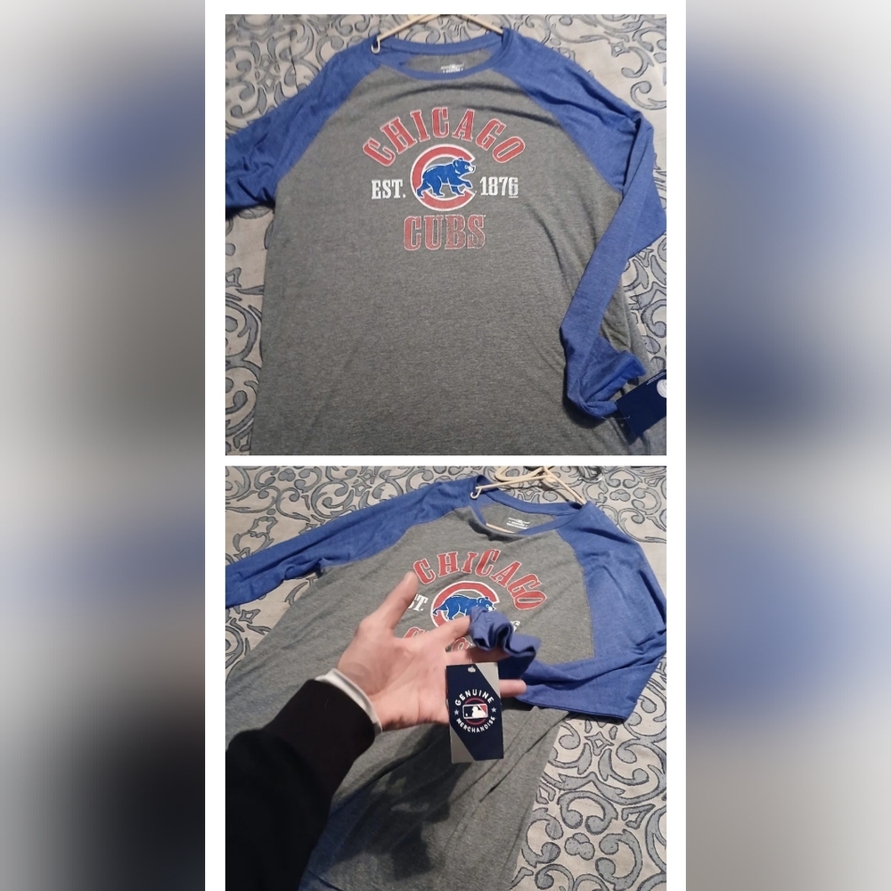 Chicago Cubs Gray and Blue Raglan Shirt